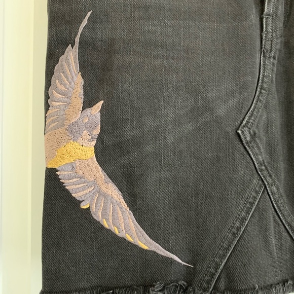 Allsaints Bird-embroidered Denim Skirt - Picture 7 of 8